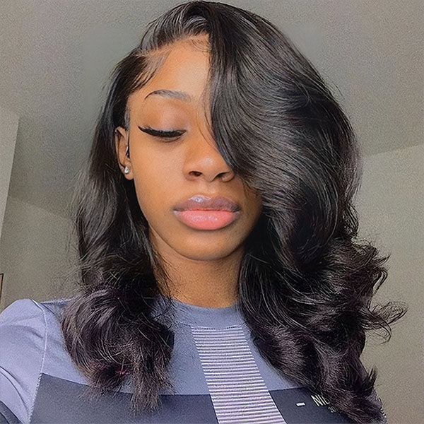 Pre Styled C Part Layered Yaki Body Wave Snug Fit Drawstring Wear Go Glueless Wig Pre-Cut 9x6 Lace Bleached Knots