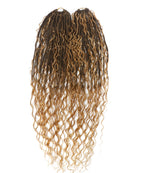 24" Pre Looped Crochet Boho Box Braids With Human Hair Curls - 80 strands/Pack