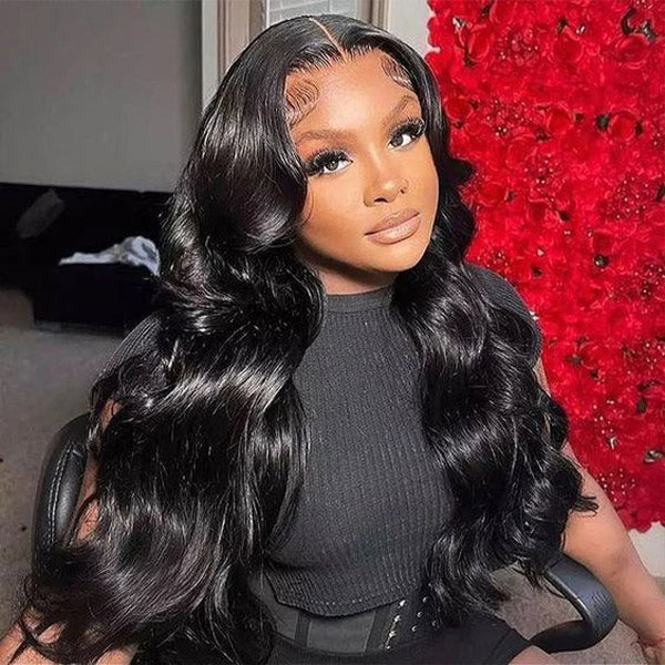 Pre-Bleached Knots Body Wave Hair Flexible Fit Drawstring Wear Go Glueless Wigs 7x5 Pre Cut HD Lace Closure Wigs With Pre Plucked Nautral Hairline