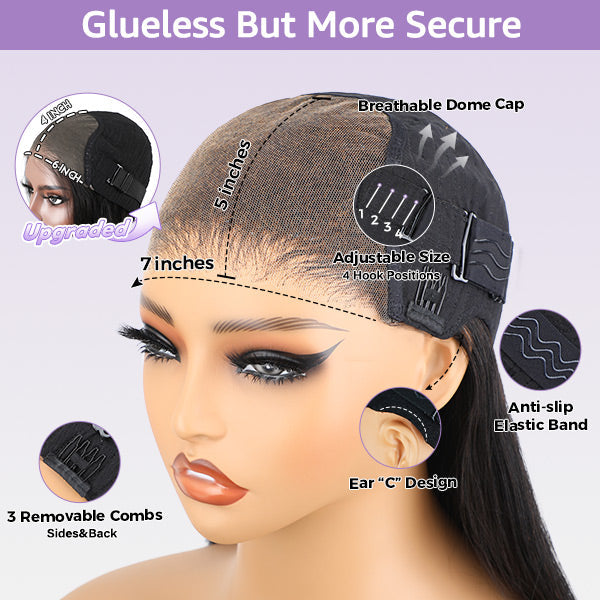 Glueless Balayage Highlight Ombre Brown Water Wave Wear Go Wig Beginnner Friendly