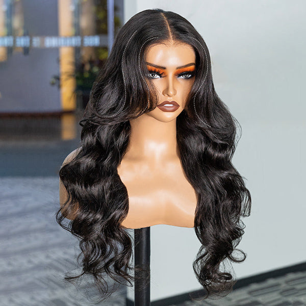 Trendy Layered Cut Loose Wave Wig Dark Brown / Burgundy Color Pull Go Glueless Wig