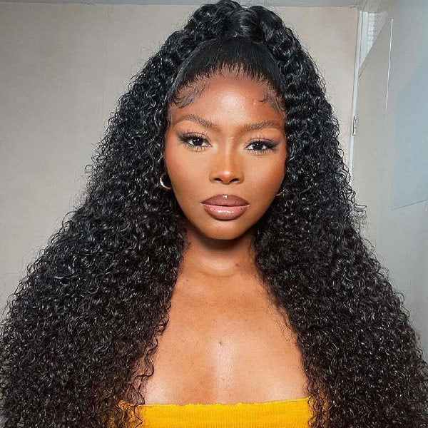 M-Cap Pre-Cut 9x6 HD Lace Kinky Curly Wear Go Wig Bleached Tiny Knots 100% Glueless Wig