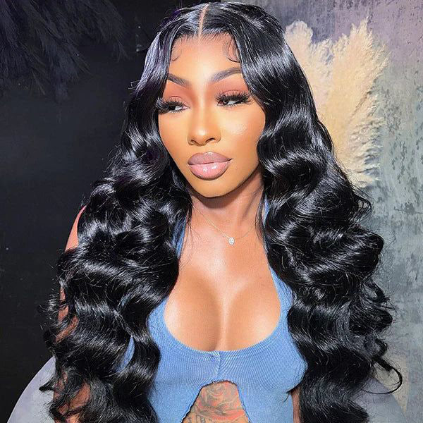M-Cap Ocean Wave 9x6 Pre Cut HD Lace Wear Go Glueless Human Hair Wigs Pre Bleached Tiny Knots