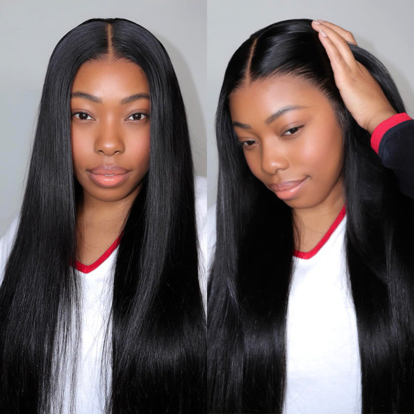 M-cap Straight Wear Go Wigs Pre Cut 9x6 HD Lace Bleached Knots Glueless Wigs Human Hair Tiny Knots Pre Plucked Hairline