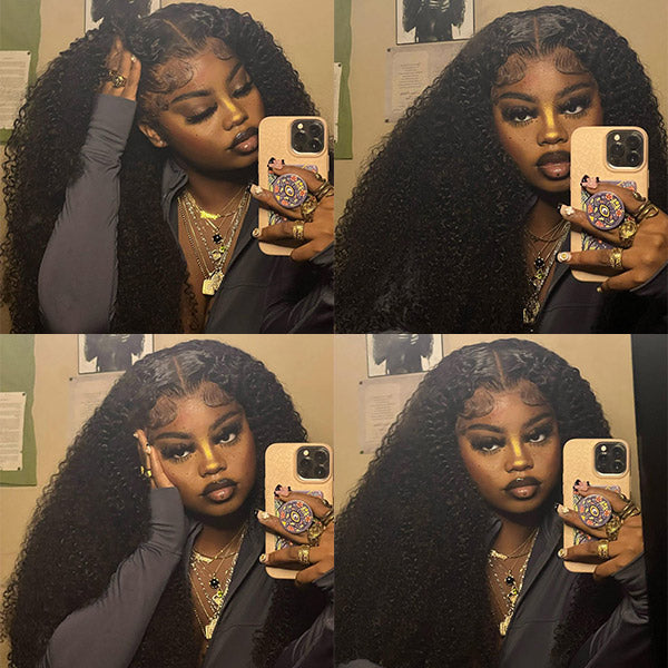 Tight Curls Afro Curly HD Lace Wigs Pre Plucked Human Hair Lace Front Wigs