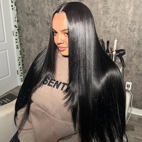 Straight Glueless Install Melted Pre-cut 7x5 HD Lace Wear Go Wig With Snug Fit Drawstring Bleached Knots Flawless Look