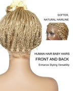 Raina - Bora Bora Human Hair Wet & Wavy Curls Pre Bleached HD Full Lace Boho Braided Wig