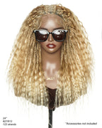 Raina - Bora Bora Human Hair Wet & Wavy Curls Pre Bleached HD Full Lace Boho Braided Wig