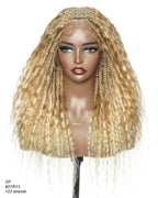 Raina - Bora Bora Human Hair Wet & Wavy Curls Pre Bleached HD Full Lace Boho Braided Wig