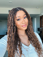 Kiki - 24" HD Full Lace Lightweight Human Hair Curls Boho Box Braided Wig