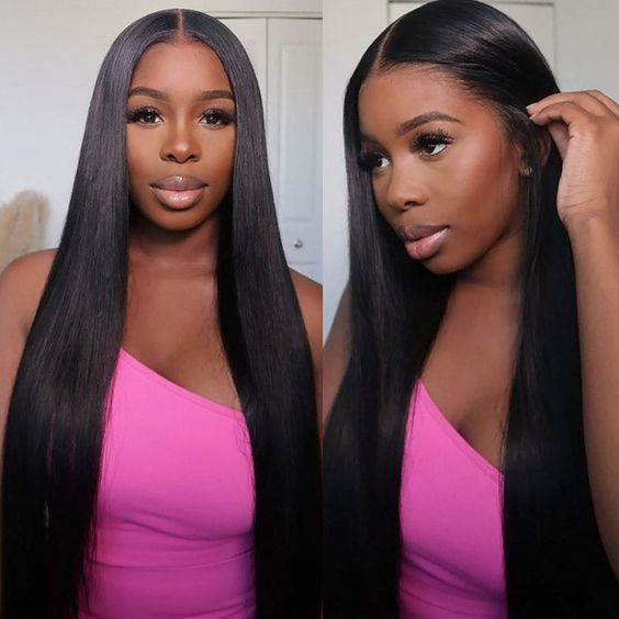 Straight Pre-Bleached Knots Elastic Drawstring Wear Go Glueless Wigs Pre Cut Lace 7x5 HD Lace Closure Wigs