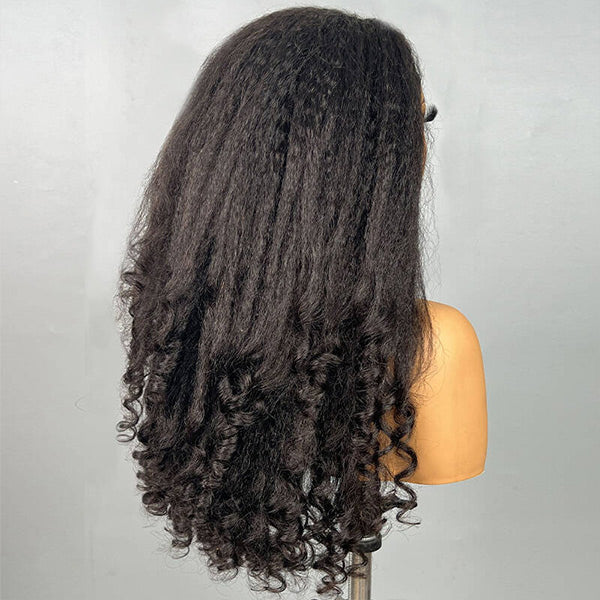 Kinky Straight Burmese Curly Headband Wig Glueless Install Human Hair Wig