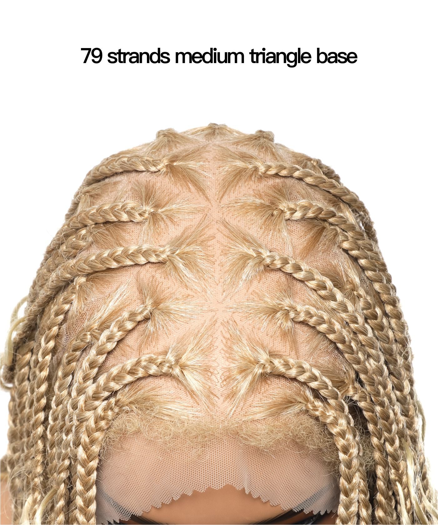 Small & Large Head Size Exclusive - Triangle Base HD Full Lace Human Hair Boho Curls Knotless Boho Box Braided Wig 36"