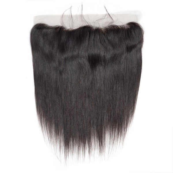 Straight Human Hair 3 Bundles with 13*4 Lace Frontal Natural Black
