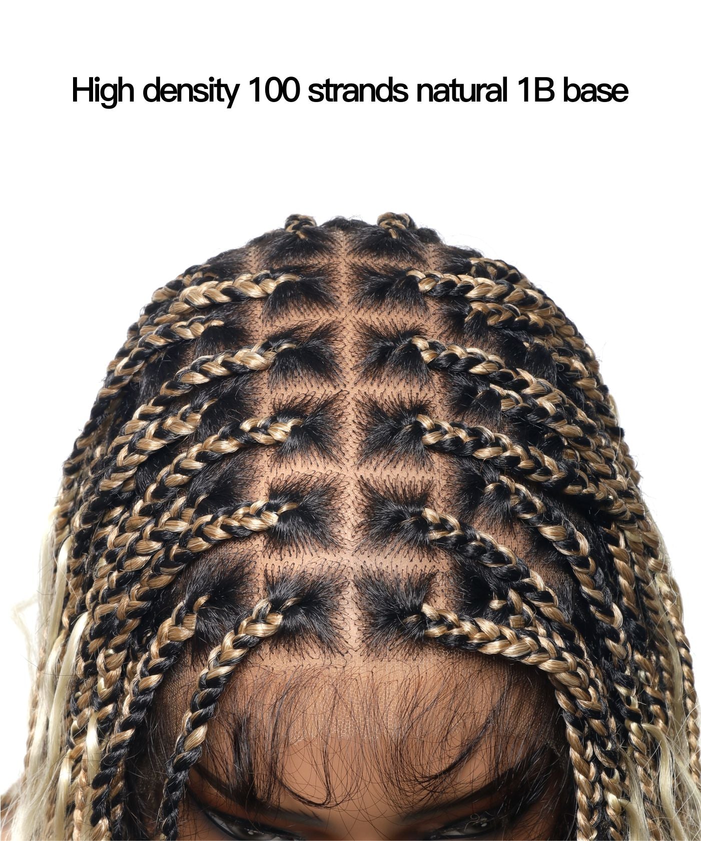 Pre Bleached 613 Blond HD Full Lace Human Hair Boho Curls 36" Knotless Boho Box Braided Wig
