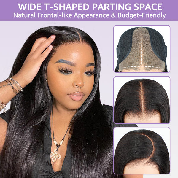 Body Wave Glueless Pre-Cut 9x6 T Part Lace Frontal Look Wear Go Wig