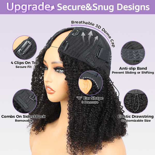 Water Wave V Part Wig No Leave Out Thin Part Glueless Wigs Human Hair Wig