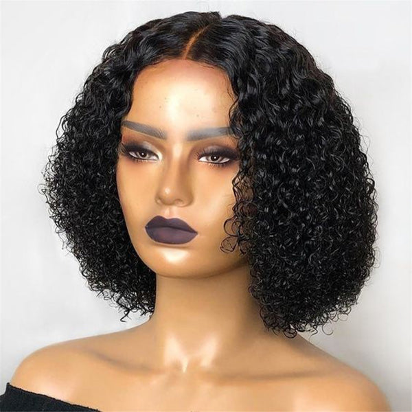 Wear Go Glueless Wigs Kinky Curly Pre Cut 7x5 HD Lace Closure Short Bob 100% Glueless Wig