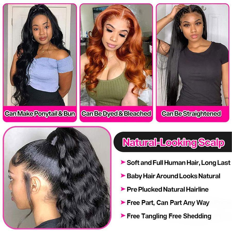 Body Wave Skin Melt HD Lace Wigs 13x4 HD Lace Front Wig Preplucked with Natural Hairline