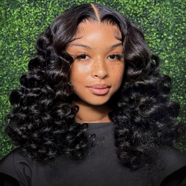 Wand Curl Pre-cut 7x5 HD Lace Bleached Knots Wear Go Glueless Wig Easy Install Beginner Friendly