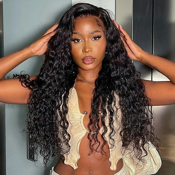 Flash Sale | Water Wave Elastic Drawstring Wear Go Glueless Wig Pre-Cut 9x6 HD Lace Bleached Knots