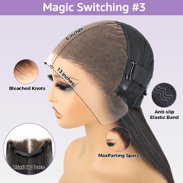 Block Wig Body Wave Bleached Knots Wig With Optional Replaceable Zip Lace Tops