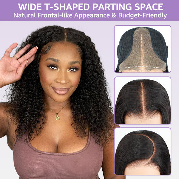 Kinky Curly Realistic Scalp 9x6 T Part Lace Wear Go Wig No Glue Need Pre-Cut Lace Natural Hairline