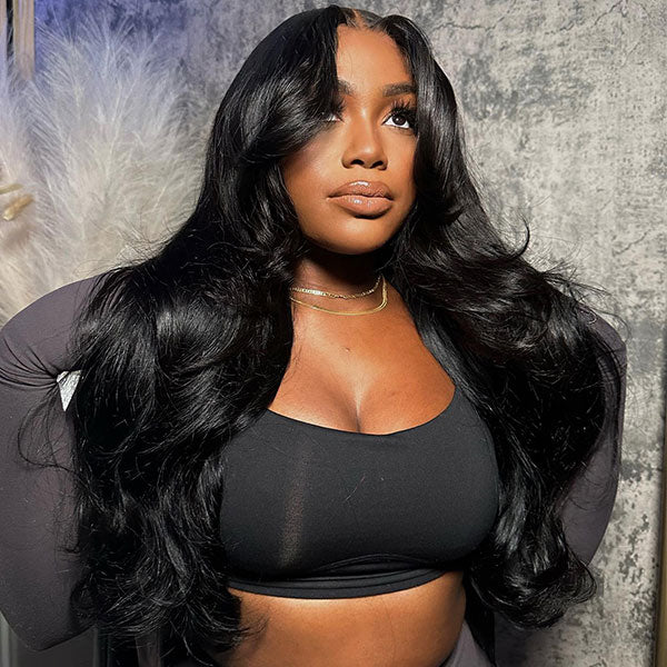 Pre Cut Lace Wear Go Glueless Wigs 4x4 Lace Closure Wigs PrePlucked With Human Hair