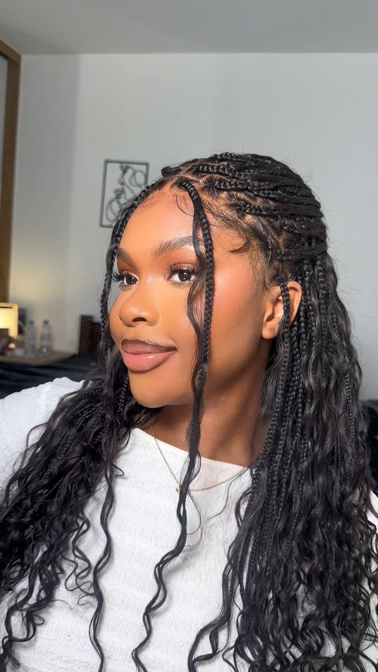 Pre Bleached Human Hair Lace Base 24" HD Full Lace Human Hair Curls Boho Box Braided Wig