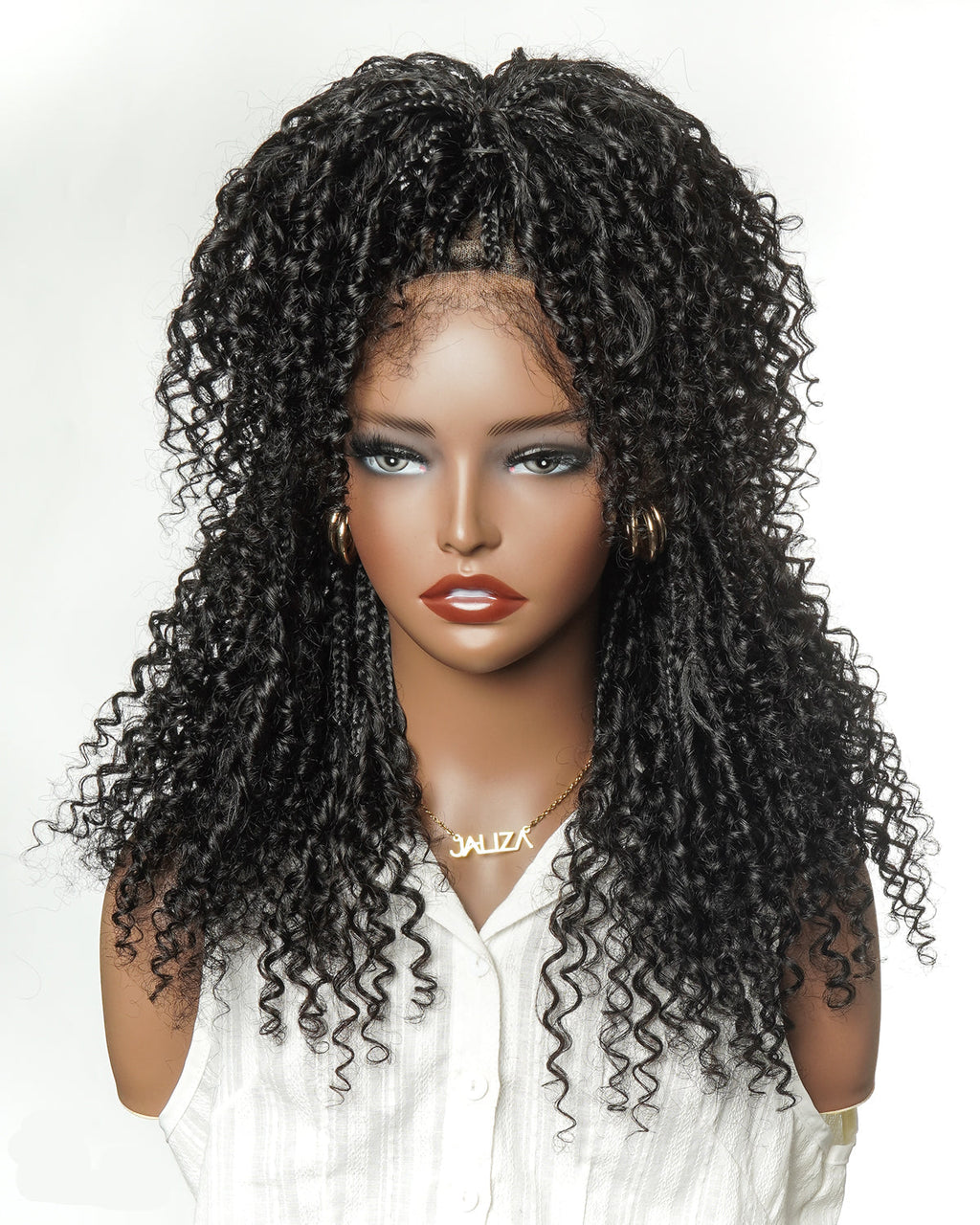 Lulu - Bora Bora Pre Bleached HD Full Lace Human Hair Curly Wave Boho Box Braided Wig