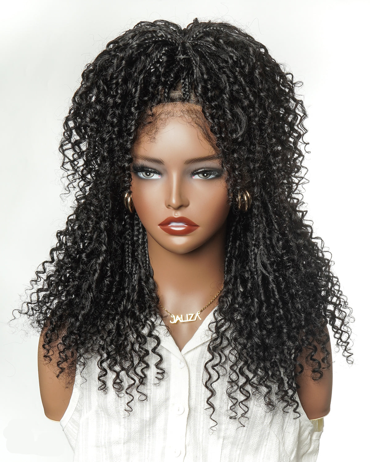 Lulu - Bora Bora Pre Bleached HD Full Lace Human Hair Curly Wave Boho Box Braided Wig
