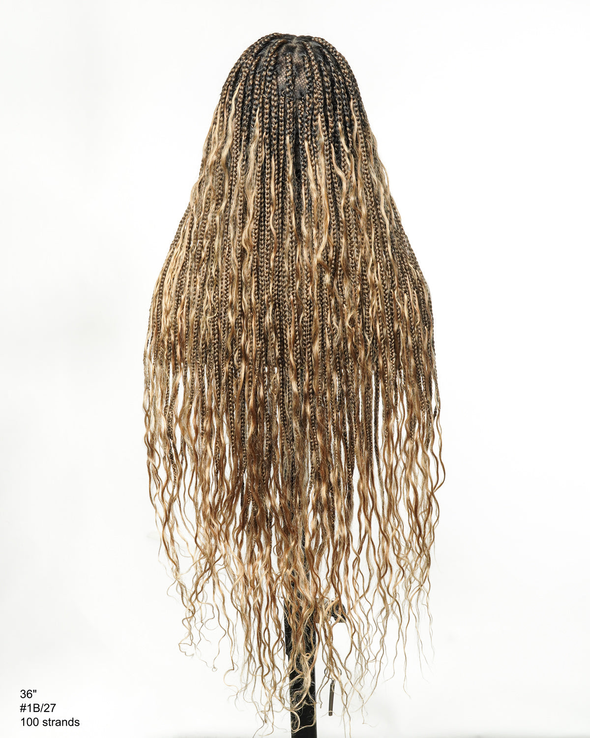 Kiki - 12"-36" Human Hair Deep Wave Curls Pre Bleached Knotless HD Full Lace Boho Box Braided Wig