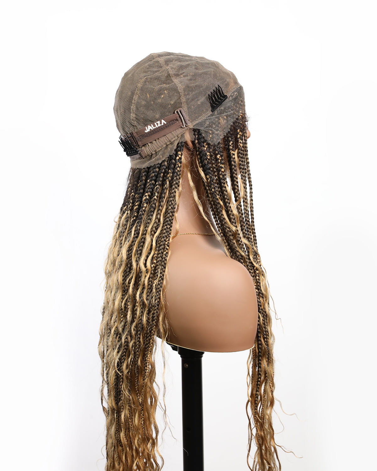 HD Full Lace Human Hair Boho Curls 36" Knotless Boho Box Braided Wig