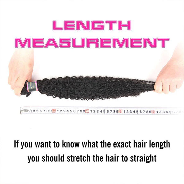 Thick Kinky Curly Human Hair 4 Bundles with 4*4 Lace Clsoure Natural Black