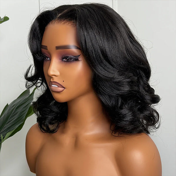 Layered Cut Pre-Styled Wear Go Wigs Pre Cut 13x4 HD Lace Glueless Wig With High Density Bomb Look