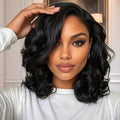 Thick Body Wave Bob Wigs Human Hair 13x4 13x6 4x4 HD Lace Frontal Wigs Natural Black