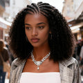M-Cap Afro Curly Glueless Wig Pre Braided Snug Fit Bleached Knots Pre-cut 9x6 Lace Wear Go Wig With Elastic Drawstring