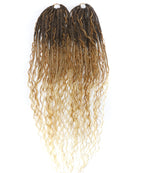 24" Pre Looped Crochet Boho Box Braids With Human Hair Curls - 80 strands/Pack