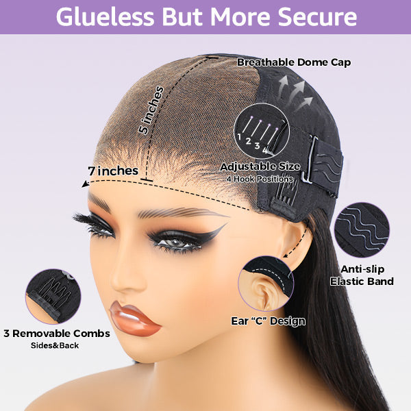Silky Straight Easy Wear Go Glueless Wigs Pre Cut 7x5 HD Lace Closure Wigs Beginner Friendly