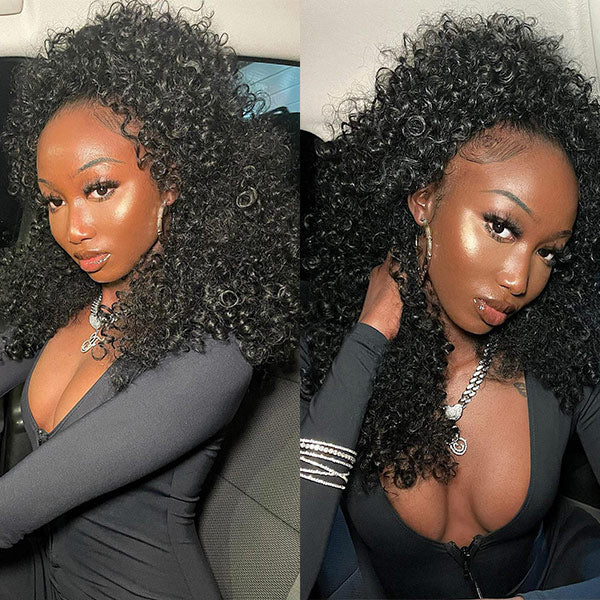 Afro Curly Hair Invisi-Drawstring 360 Lace Glueless Wig Beginner Friendly