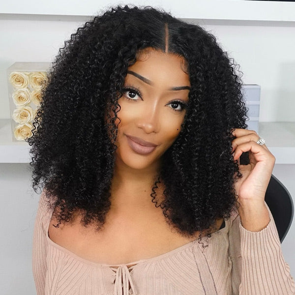 Afro Curly Wear Go Wig Pre Cut 7x5 HD Lace 100% Glueless Human Hair