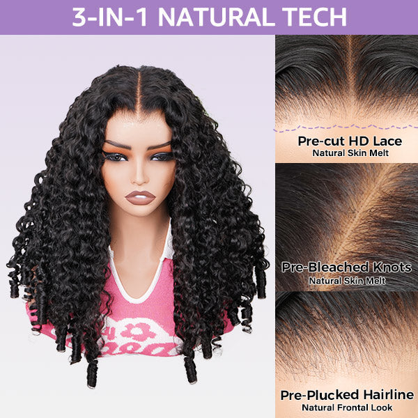 Burmese Curly Wig Bleached Knots Flexible Fit Drawstring 13x4 13x6 HD Lace Front Wear Go Glueless Wig