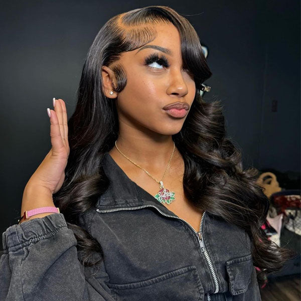 Body Wave Invisi Drawstring 360 Glueless Wig Flexible Fit Bleached Knots Wig Pre-Cut Lace