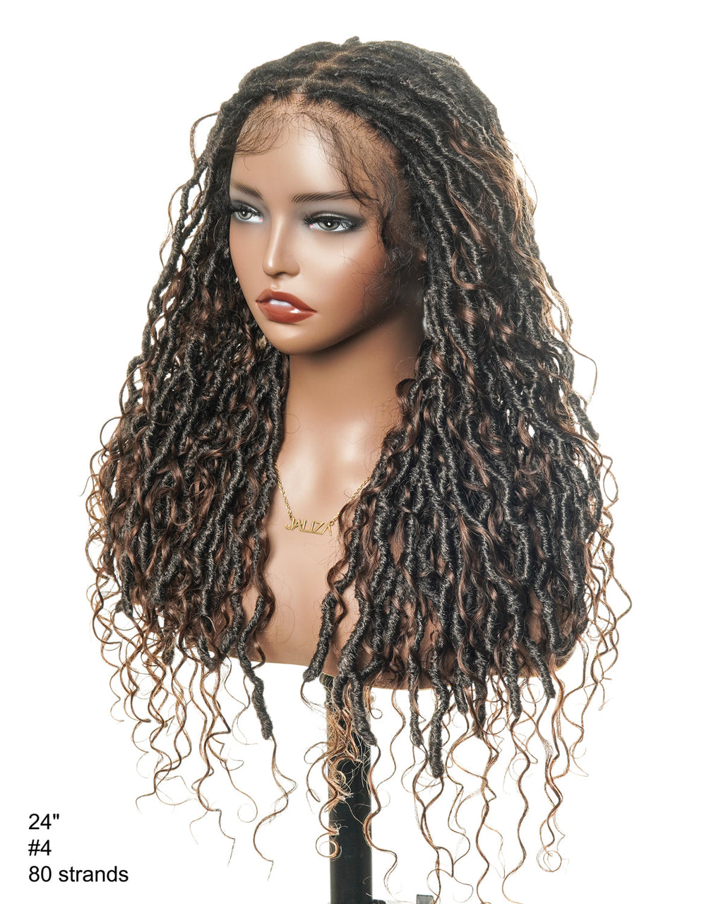Salon-level Knotless Boho Locs HD Full Lace Human Hair Boho Curls 80 Strands Braided Wig