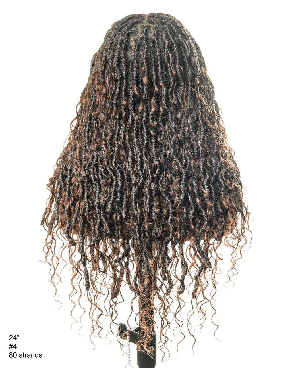 Salon-level Knotless Boho Locs HD Full Lace Human Hair Boho Curls 80 Strands Braided Wig