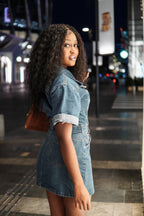 Raina - Bora Bora Human Hair Wet & Wavy Curls Pre Bleached HD Full Lace Boho Braided Wig