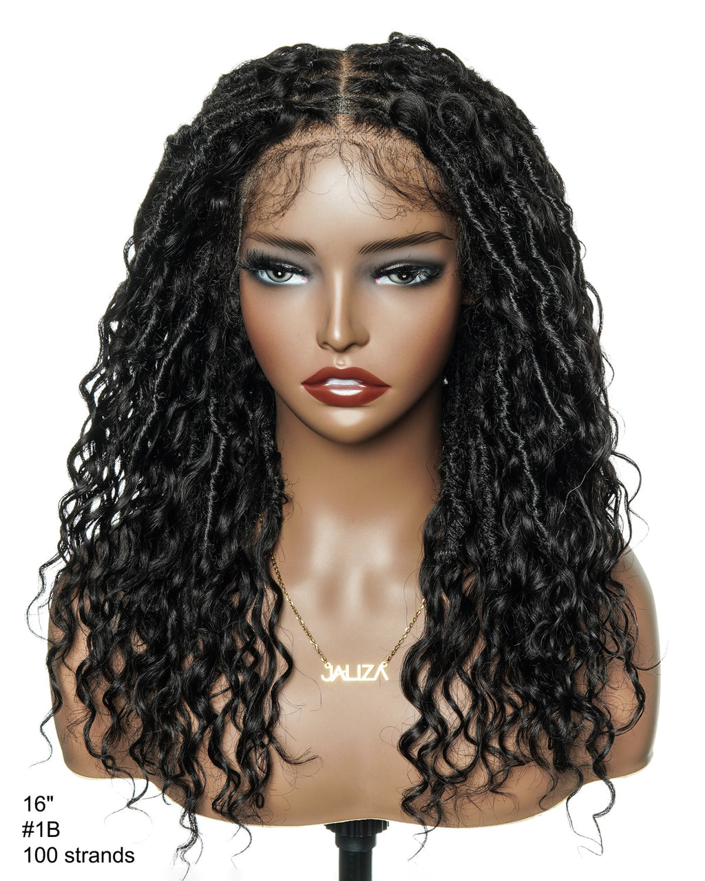 Salon-level Knotless Boho Locs HD Full Lace Human Hair Boho Curls 80 Strands Braided Wig