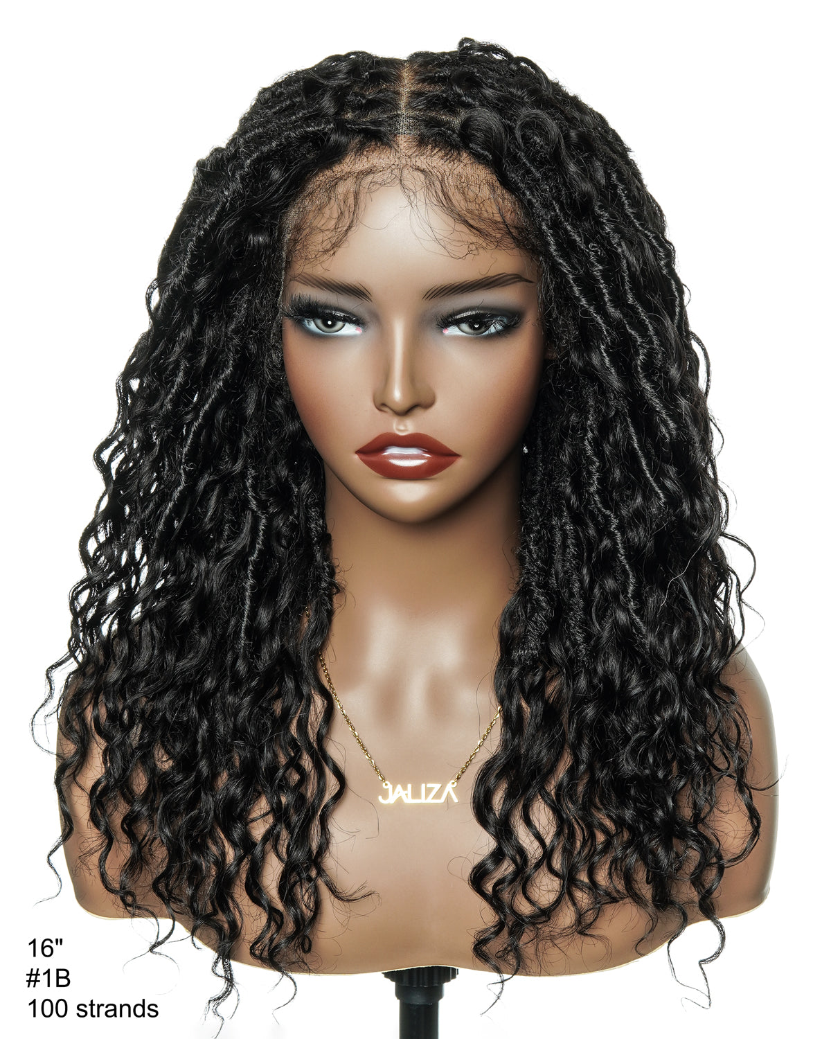 Salon-level Knotless Boho Locs HD Full Lace Human Hair Boho Curls 80 Strands Braided Wig