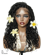 Lola - 16" Pre Bleached HD Full Lace Boho Locs Wig With Human Hair Boho Curls