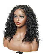 Kiki - 16" Pre Bleached HD Full Lace Human Hair Curls HD Full Lace Knotless Boho Box Braided Wig